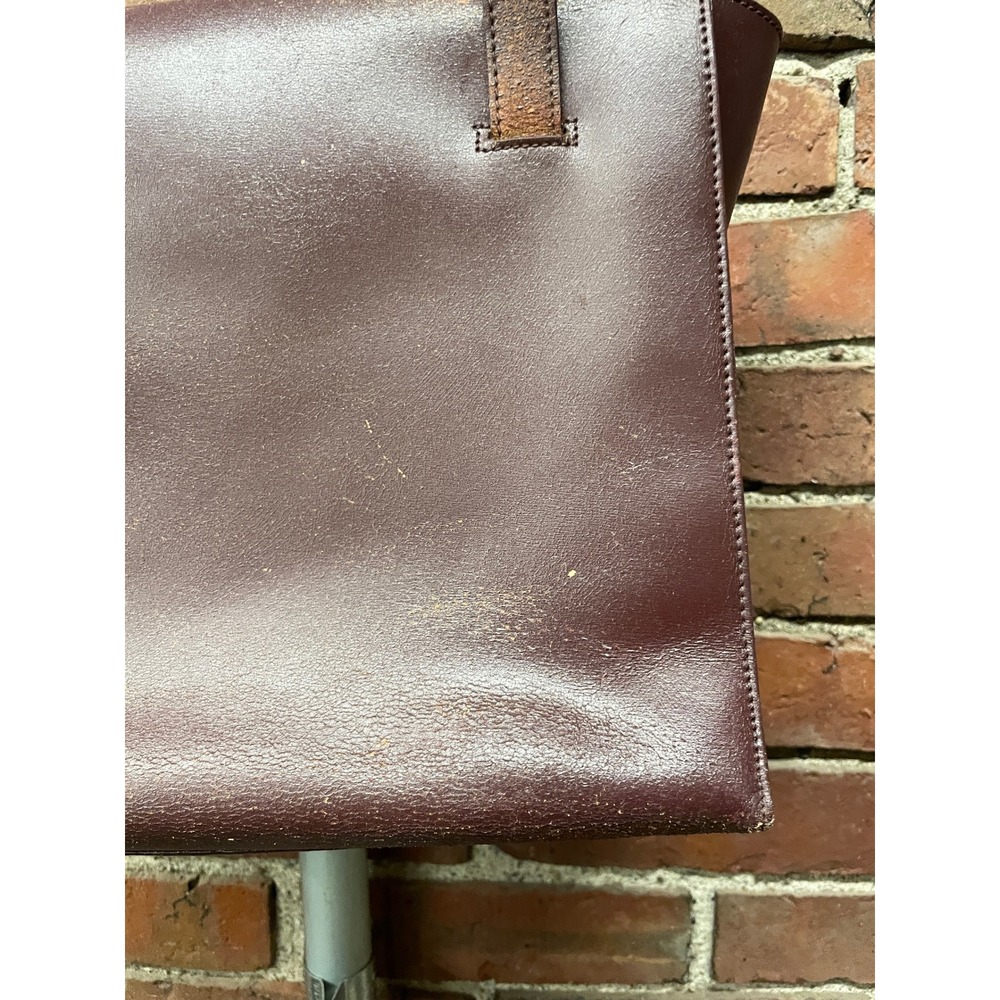 Missoni Leather Tote Bag Burgundy Textured Stitch Shoulder Purse Womens M VTG - Picture 13 of 16